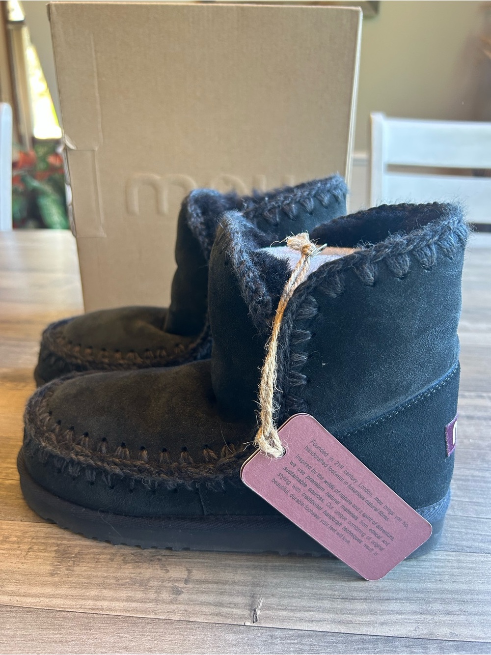 Mou Eskimo 18 Black Suede Shearling Boots